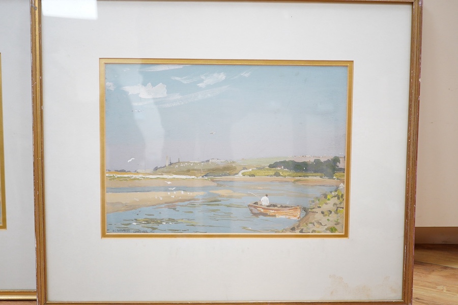 Albert Ernest Bottomley (1873-1950), pair of gouaches, Shoreham scenes, each signed, one dated 1921, 24 x 33cm. Condition - good